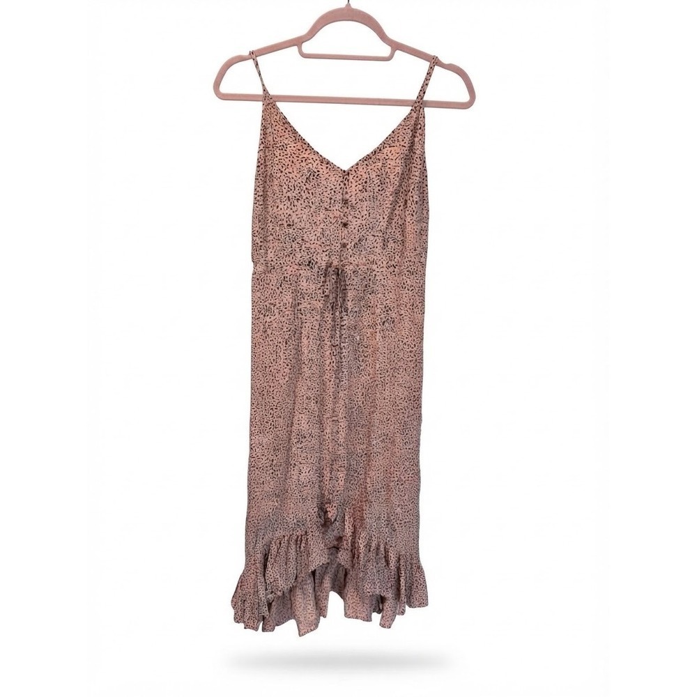 Rails Frida Rose Spotted Midi Dress Ruffle Fairy Hem